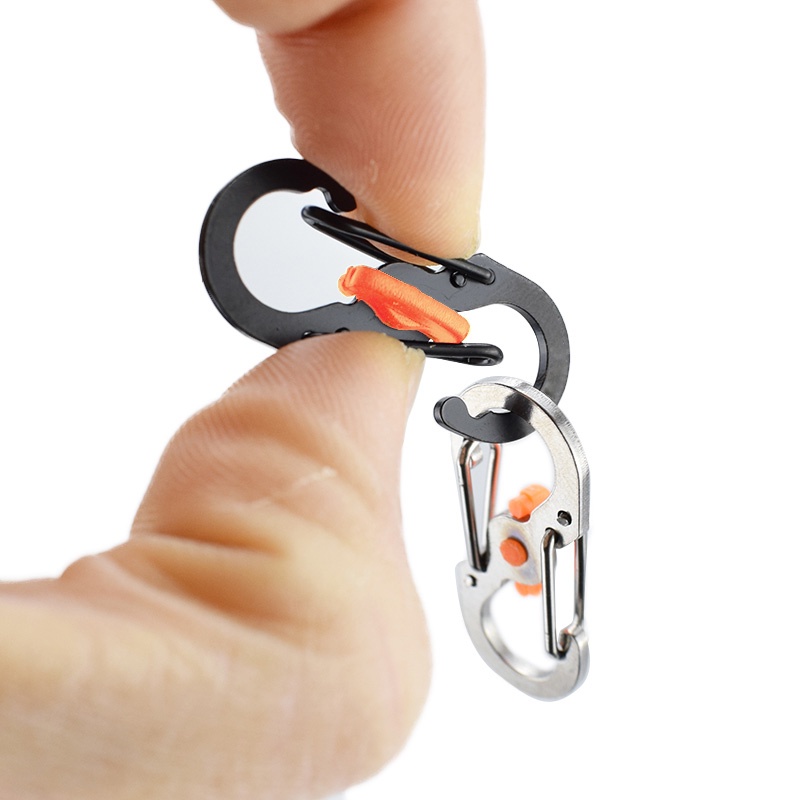 Carabiner Mini Bentuk S Bahan Aluminum Alloy Anti Maling Untuk Camping / Climbing