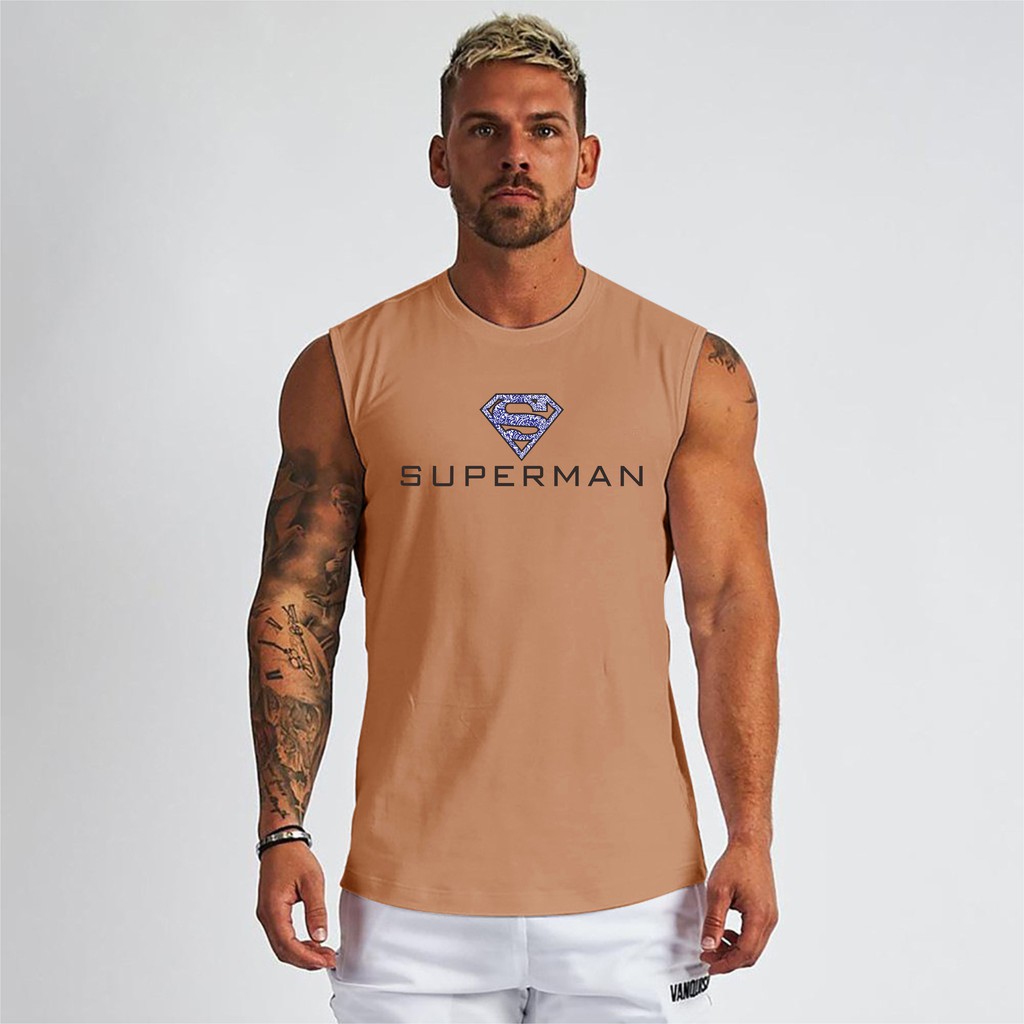 BS/COD//KAOS SINGLET SUPERMAN PRIA//TERLARIS