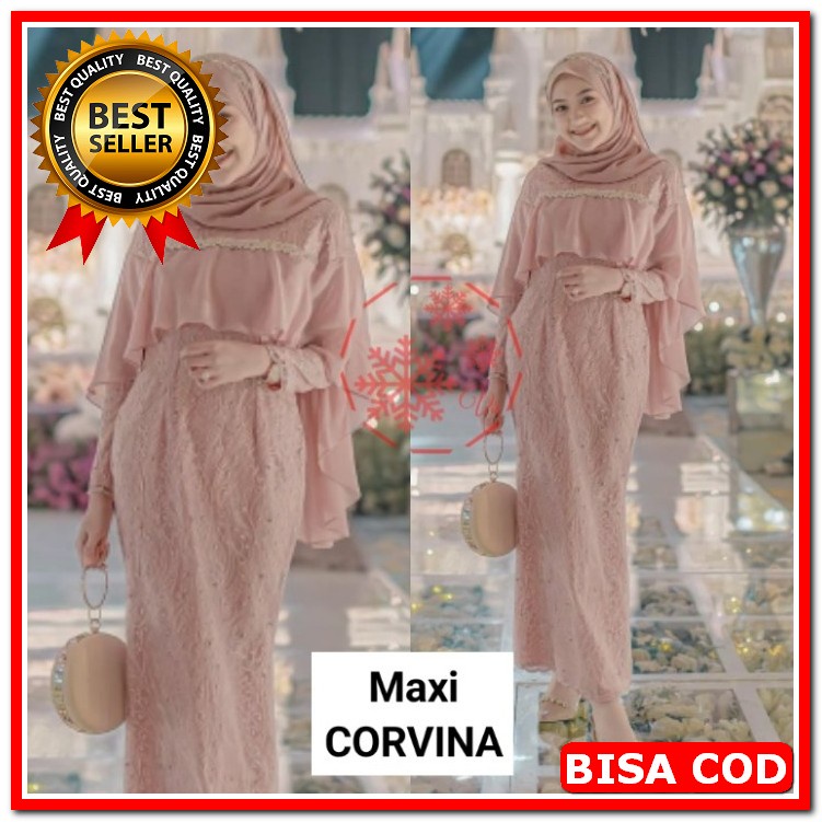 Sonya Set By One'R Labels Setelan Casual Formil Gamis Set Outer B KB477 Maxi Corvina Dusty [Gamis