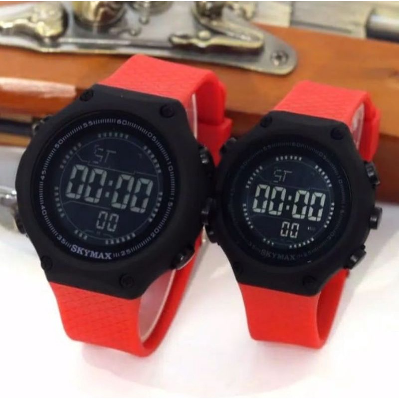 SKYMAX_JAM TANGAN COUPLE UNISEK PRIA &amp; WANITA STRAP RUBER BISA BAWA BERENANG COD