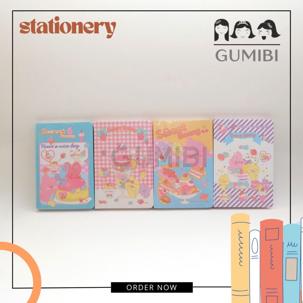 

BUKU DIARY SWEET BUNNY DIARY BOOK ANAK HARD COVER GLITTER SERIES KARTUN ANAK LUCU