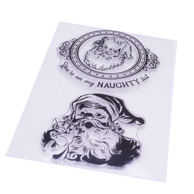 Stempel Segel Bahan Silikon Motif Santa Gaya Retro Untuk Dekorasi Album Foto