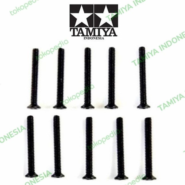 Baut Rata Hitam 40mm Screw M2 / Baut Gepeng / Baut Pipih (10pcs)