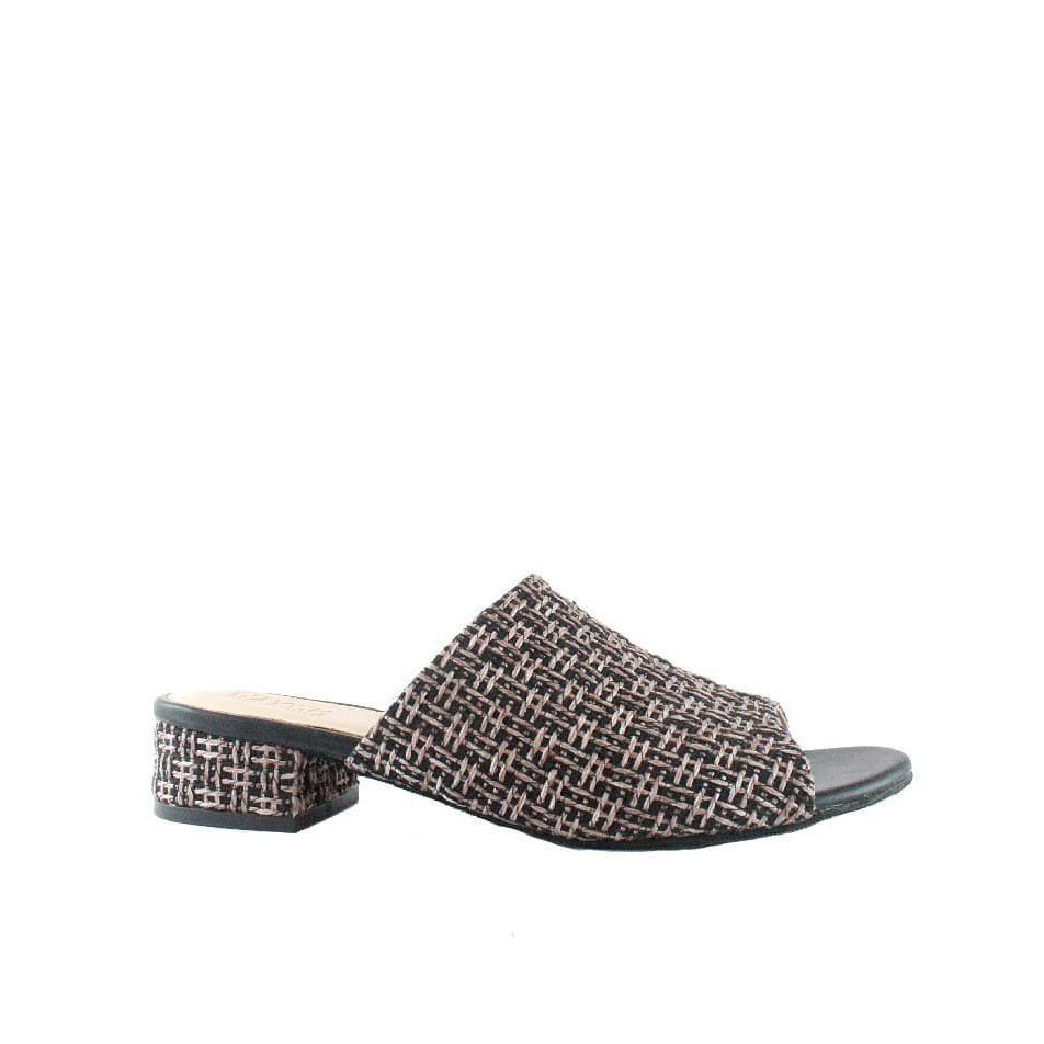 Stefania Baldo Diana Block Low Heels Black Tweed