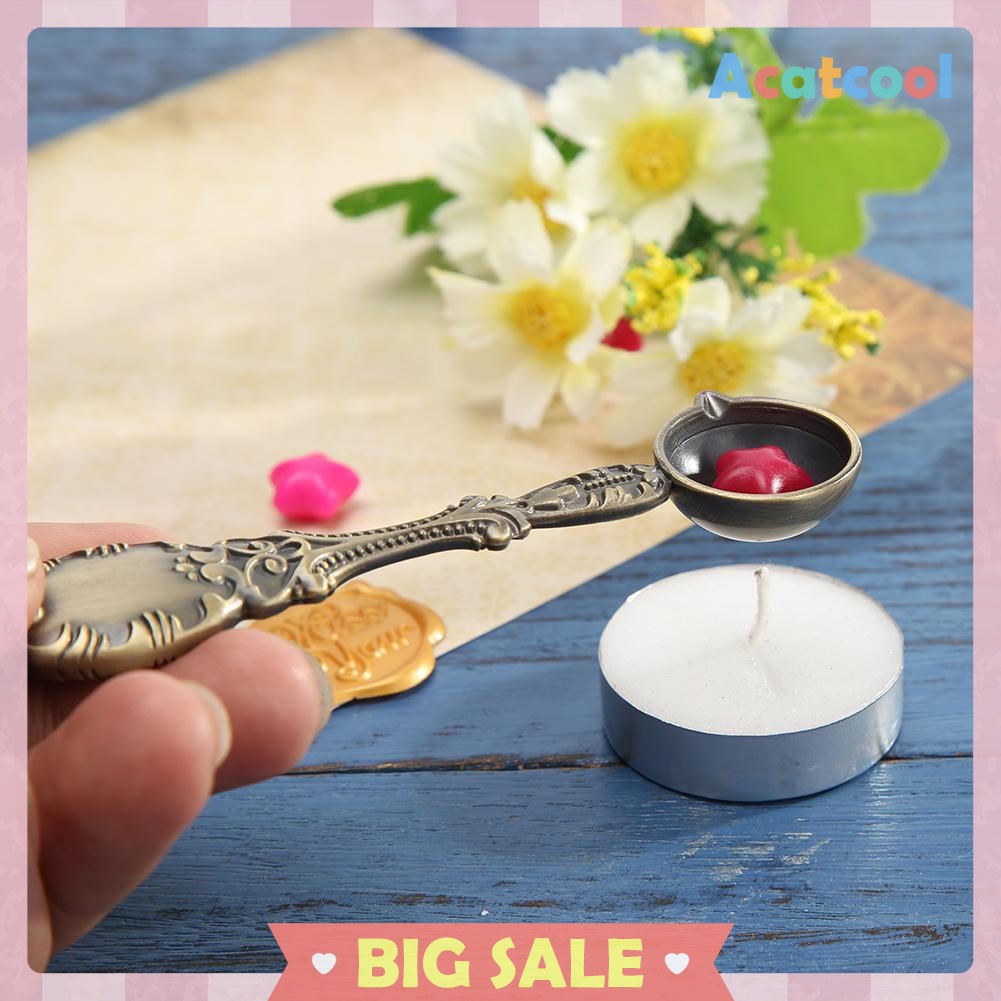 Sealing Wax Spoon Fire Paint Melting Firing Stamp Envelopes Card Metal Tool