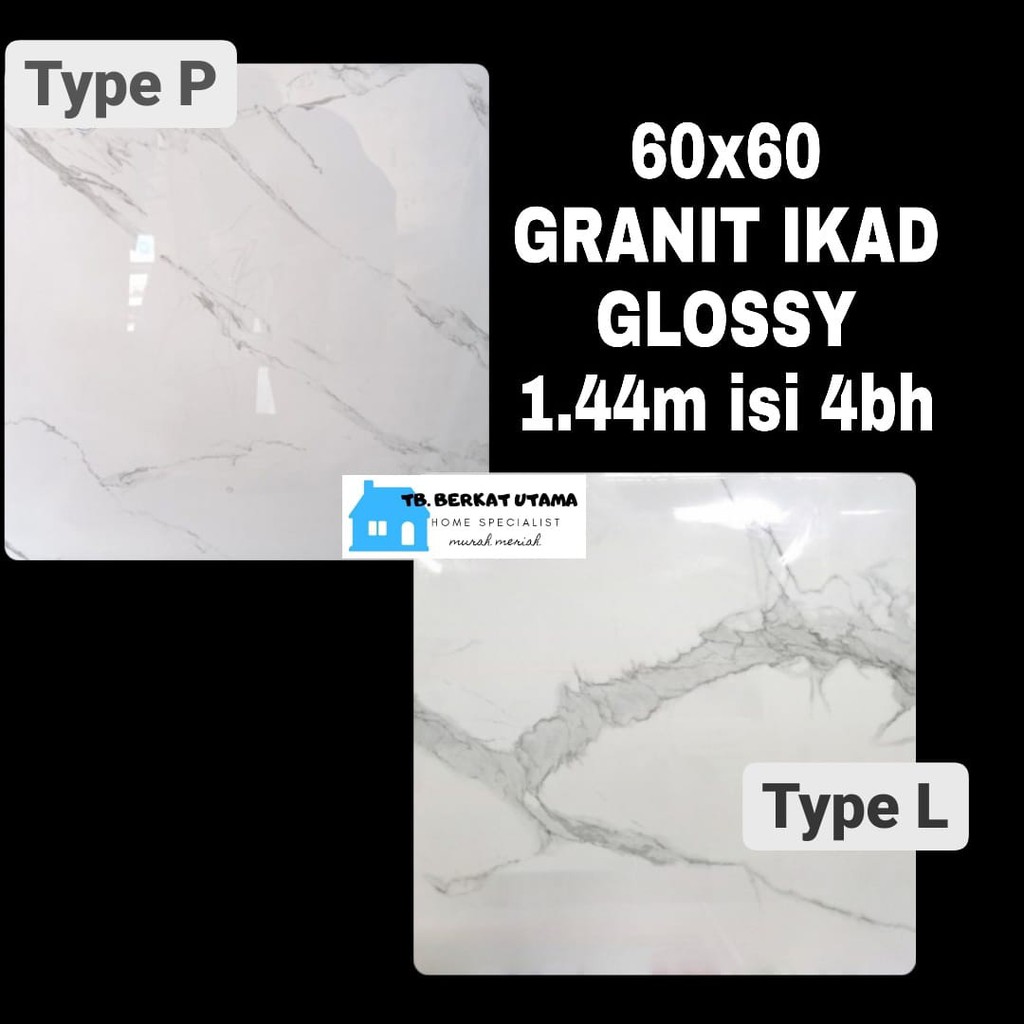 GRANIT LANTAI 60X60 GLOSSY PUTIH MARMER ABU CARARA IKAD/ Granit 60x60 MOTIF MARMER ATAU PUTIH MOTIF