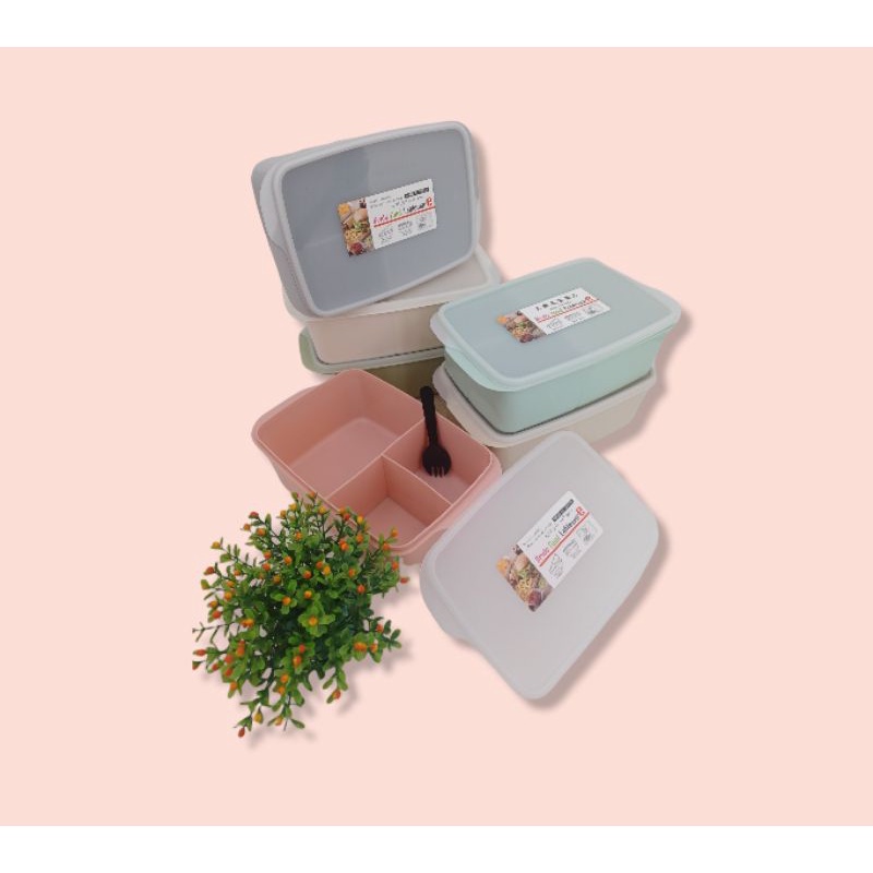 Kotak Nasi 2L | Kotak Nasi Box | Lunch Box | Kotak Makan sekat 3