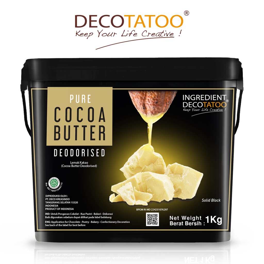 DECOTATOO COCOA BUTTER DEODORISED 1KG BUCKET