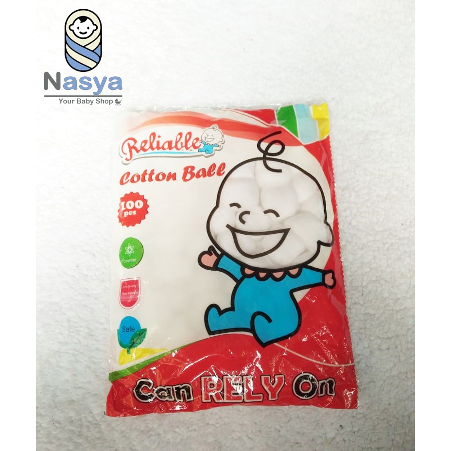 [R-035] Kapas Bayi Bola Reliable / Cotton Ball Reliable 100 Pcs