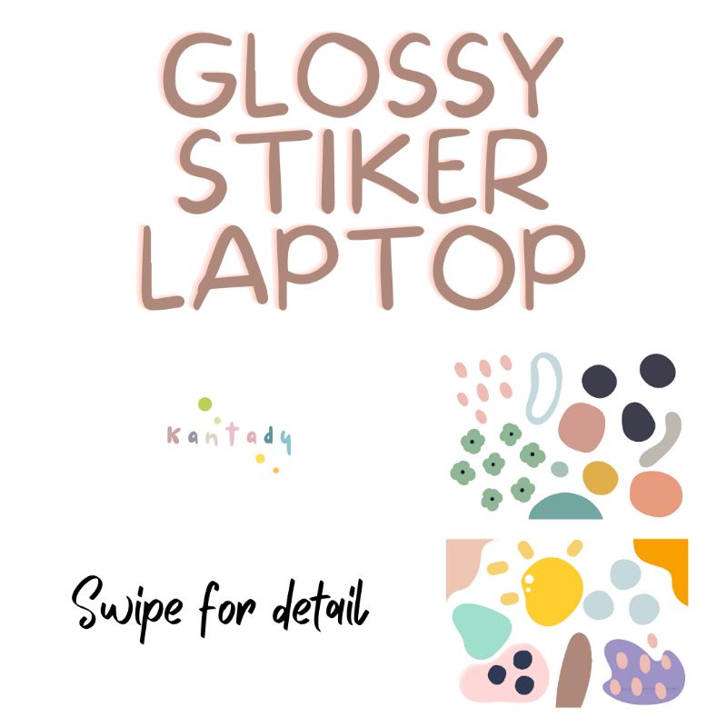 

Glossy stiker laptop pastel varian (waterproof)