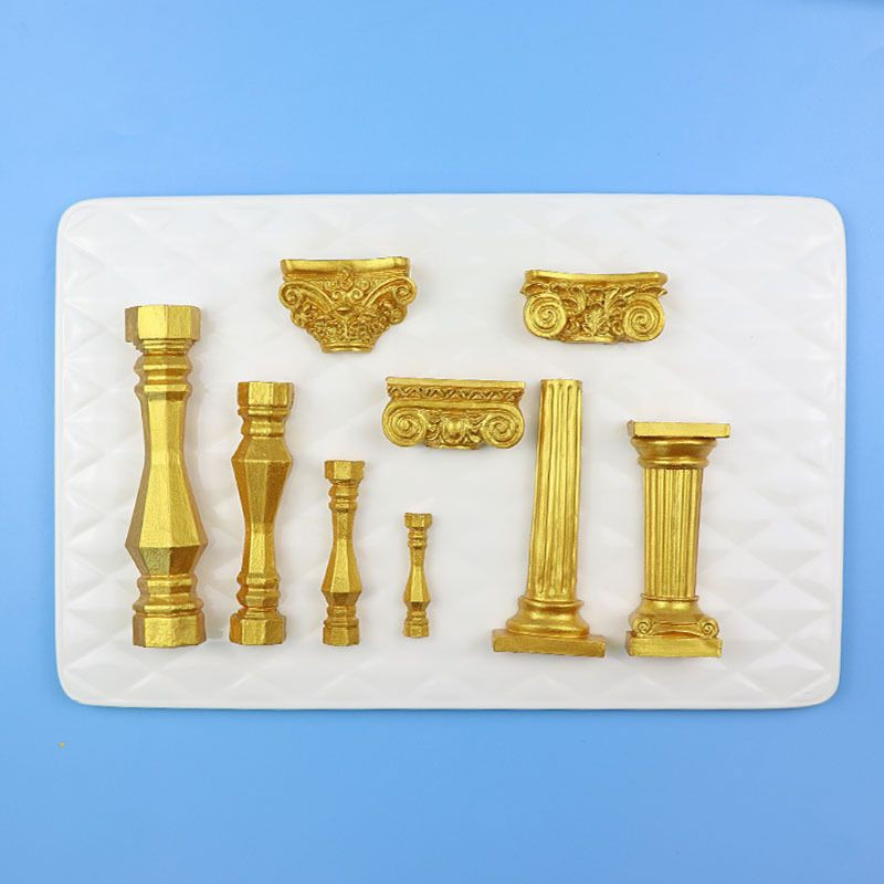 Glitter Ancient Greek Pillars Mold  Roman Column Mold Sugarcraft Epoxy Resin Art Tools
