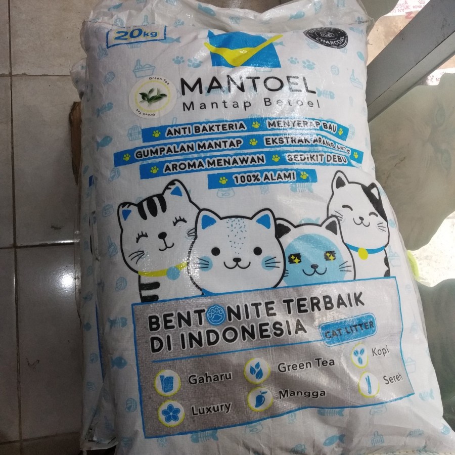 Pasir Gumpal Super Wangi Pasir Kucing Mantoel Mantul 20 KG / 25 Liter