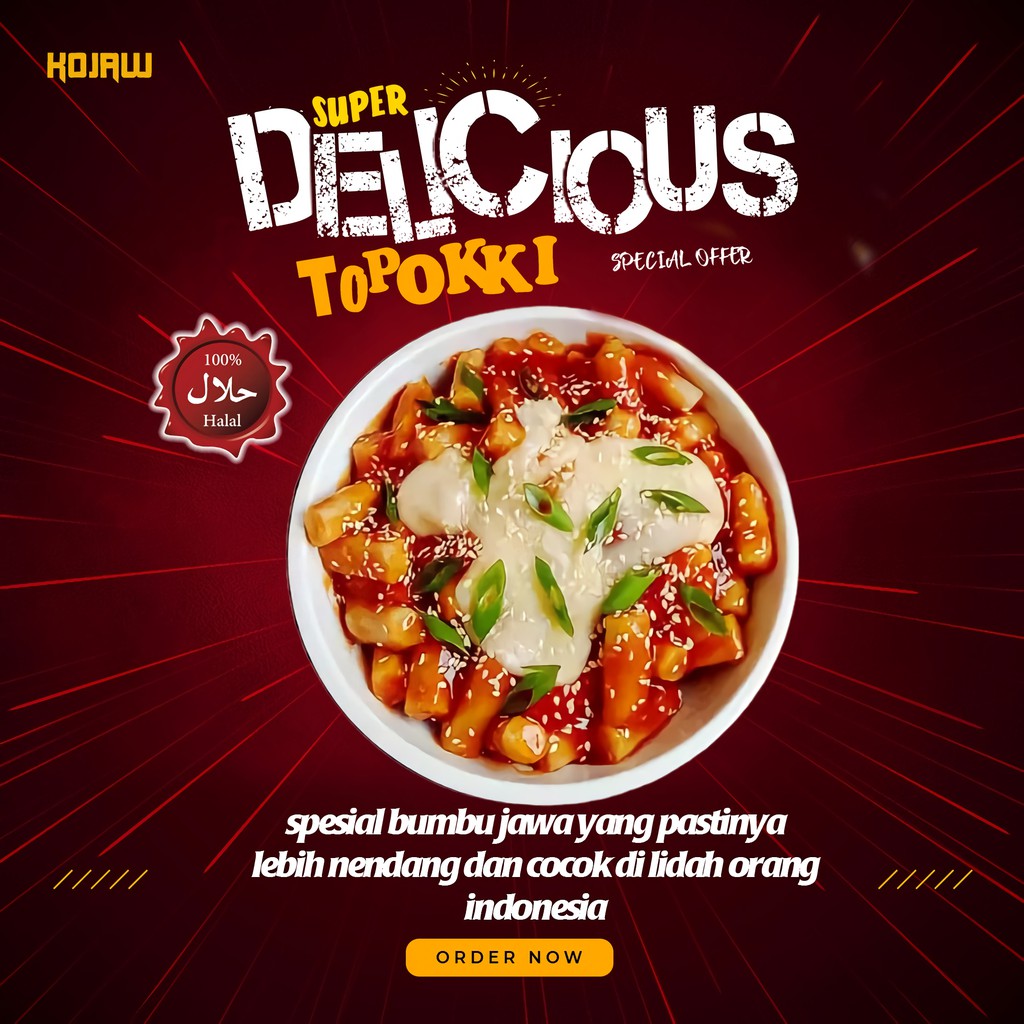 TTEOKBOKKI INSTAN HALAL TOPOKKI MOZARELLA FROZEN FOOD TOPPOKI MAKANAN KOREA TOKPOKI | KOJAW OFFICIAL