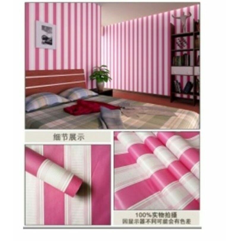 TERMURAH WALLPAPER STICKER PINK LIST WALPAPER STIKER 