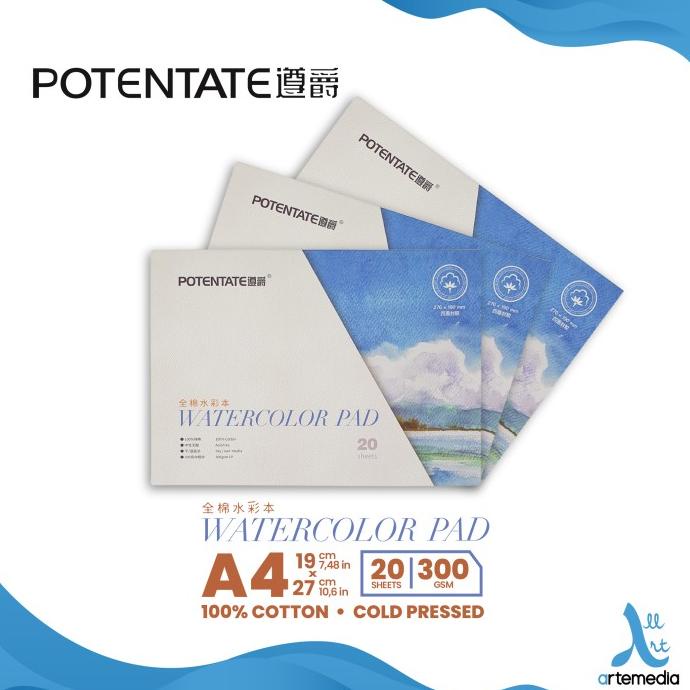 

Kertas Cat Air Potentate Cotton A4 Watercolor Paper Pad