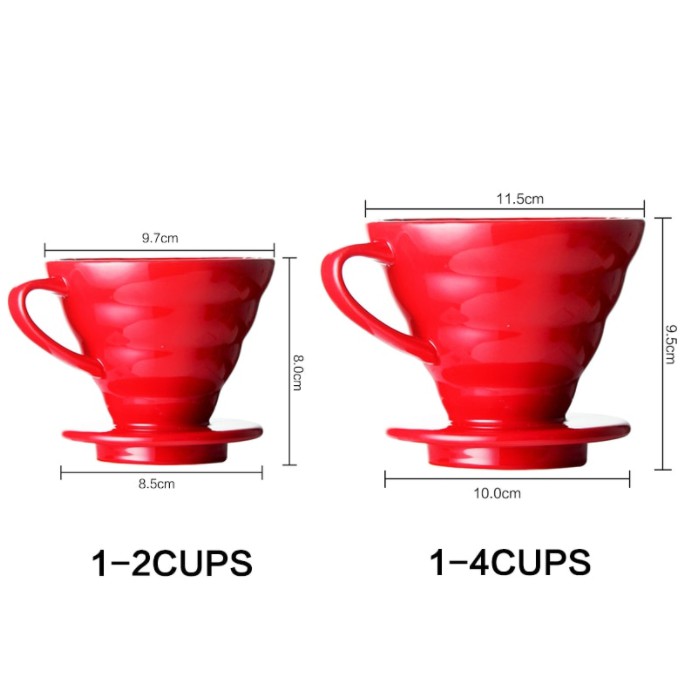 OneTwoCups Filter Penyaring Kopi V60 Glass Coffee Filter Dripper 1-2 Cups 1-4 cups - ZM00639 - Black
