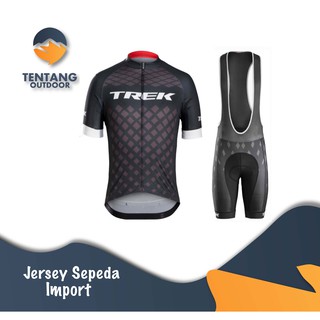 Jersey Sepeda  TREK  BIB Import Setelan Kaos Celana  Padding 