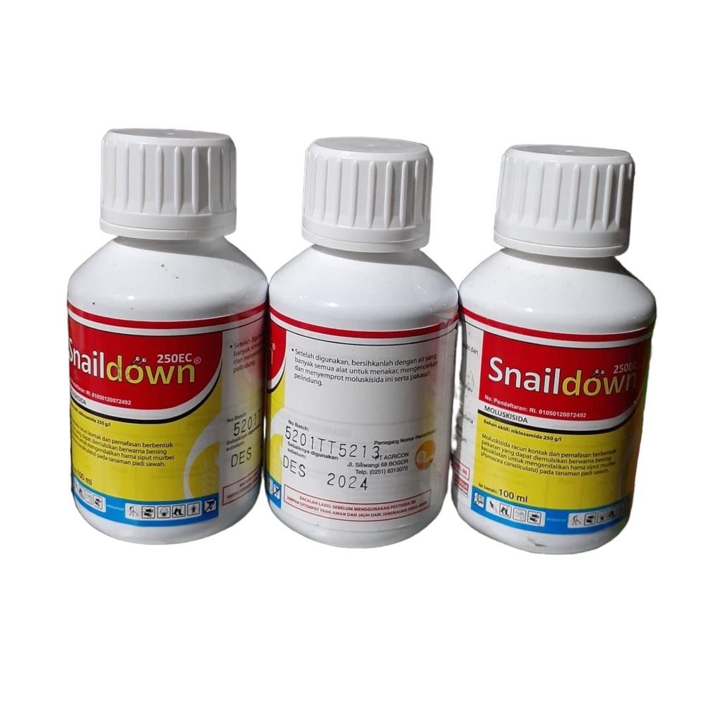 Snaildown 250EC Moluskisida 100ml Racun Keong Siput Bekicot Bahan aktif niklosamida 250 g/l