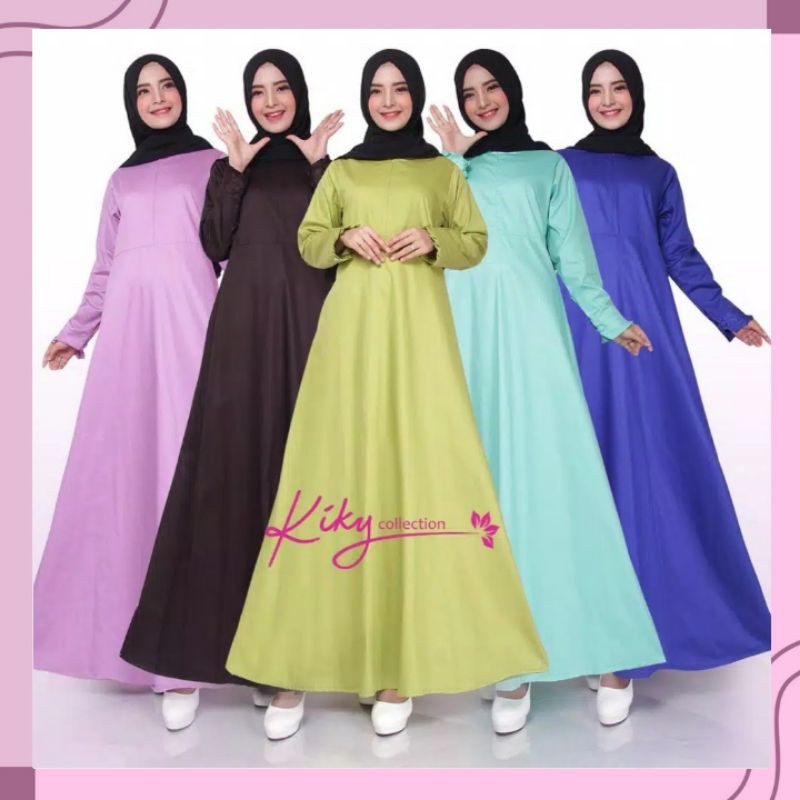 Gamis Polos Wanita Busui Katun Jepang Original Basic Size S M L XL Biru Elektrik Seafoam Hijau Avoca