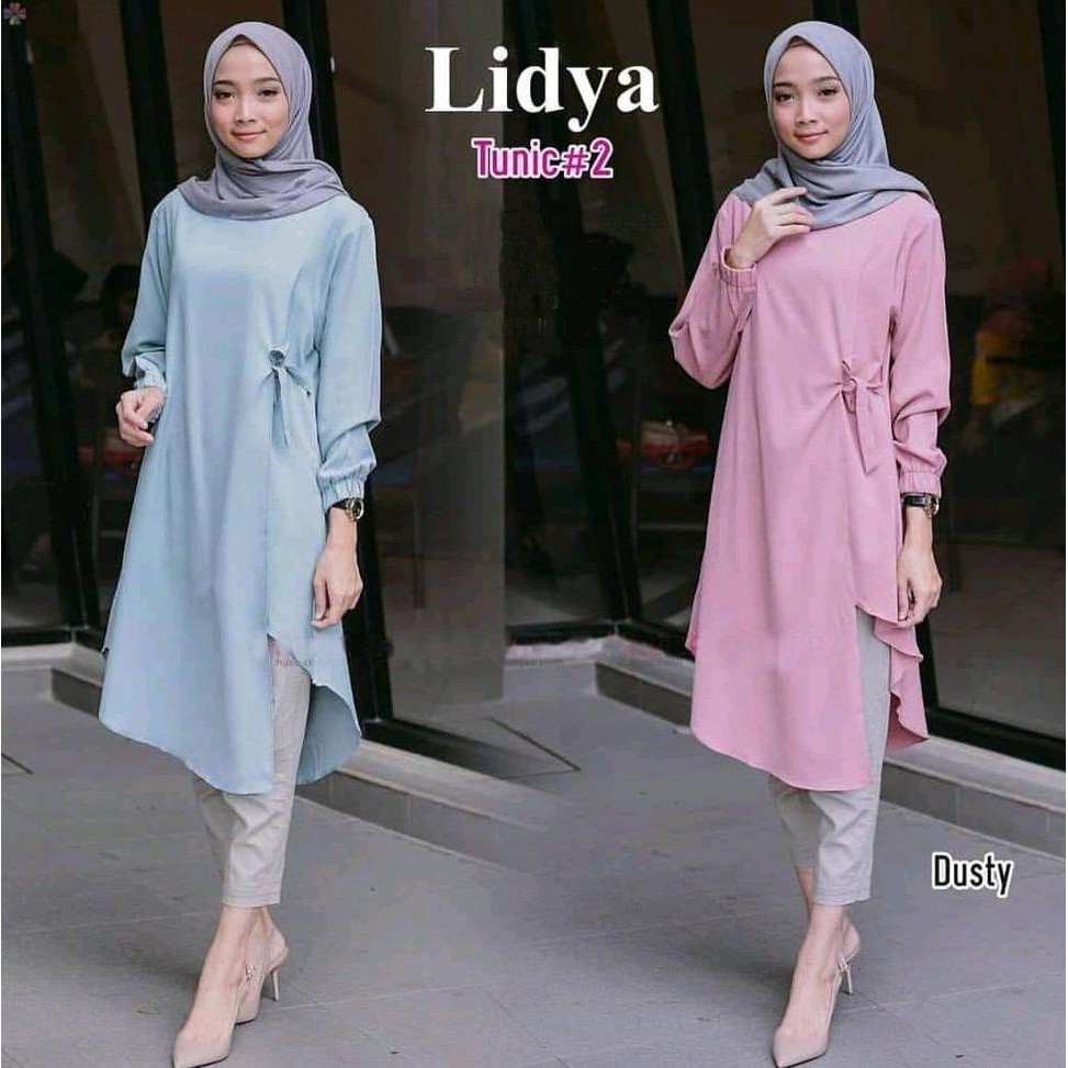 PREMIUM SFS LIDYA TUNIK MUSTARD NAVY SIZE SMALL M KECIL KEMEJA WANITA MURAH PINK BIRU LUCU IMUT