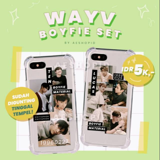 (WV-001) WAYV BOYFIE SET aesthetic sticker case hp stiker kpop custom lucas xiaojun estetik boyfriend