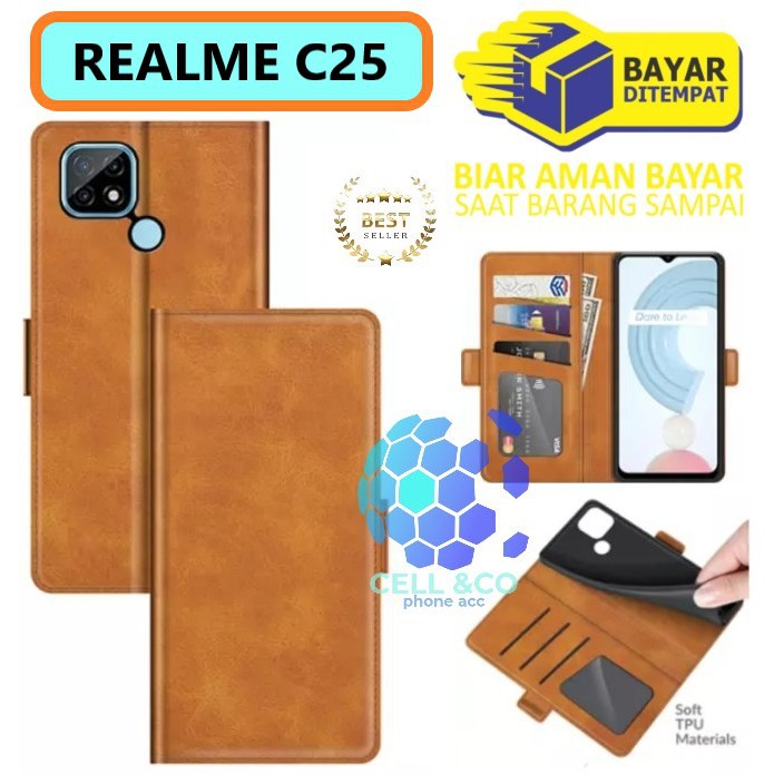 Flip cover REALME C25 Flip case buka tutup kesing hp casing flip case leather wallet