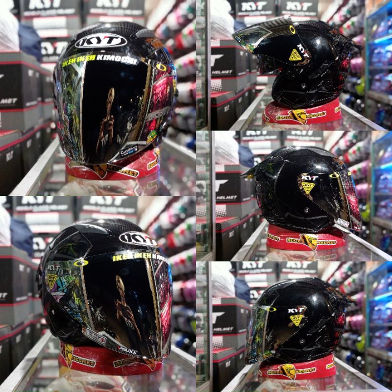 HELM KYT GALAXY  WHITE PAKET GANTENG KACA VENOM 100% ORIGINAL SNI~DOT-H-v-gold/silver+spo4
