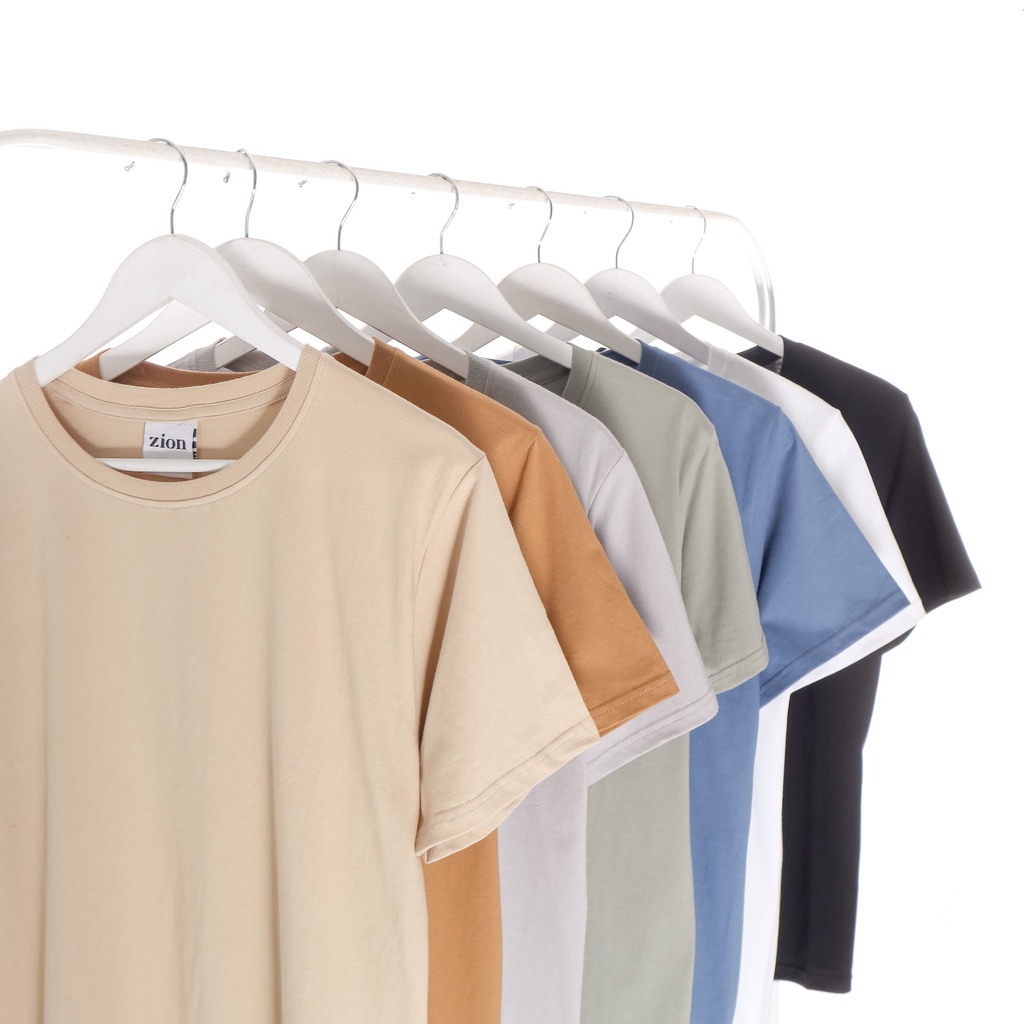 Zion Kaos Polos Basic Regular Unisex Cotton Combed 24sBest Seller  - Adem &amp; Nyaman Dipakai Harian