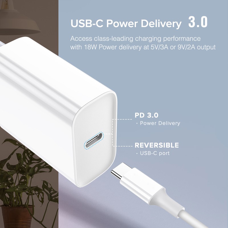 Original PD Charger Quick Charger Type-c To Type-c 18W Untuk OPPO XIAOMI HUAWEI Samsung