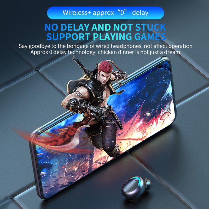 F9 Headset Bluetooth 5.0 Earphone Wireless TWS 9D Stereo With Mikrofon