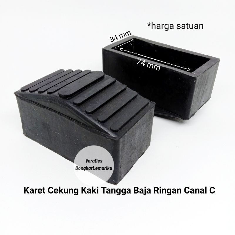 Karet Cekung Kaki Tangga  Baja  Ringan 35x75 mm Canal C 