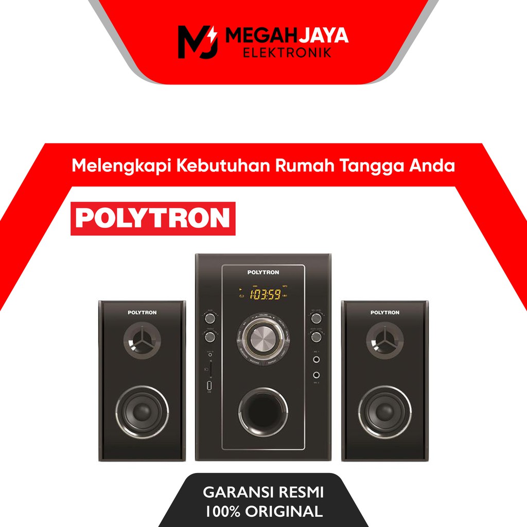 [COD READY] POLYTRON SPEAKER PMA9503 / PMA 9503 (BLUETOOTH / AUX) GARANSI RESMI