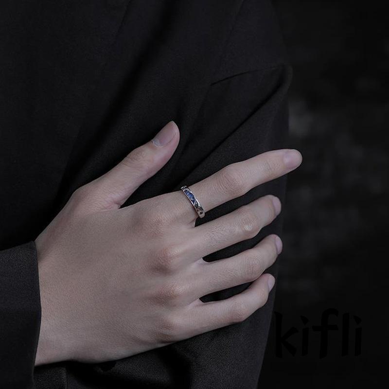 Cincin Jari Telunjuk Model Terbuka,Desain Bintang Biru,Untuk Pria