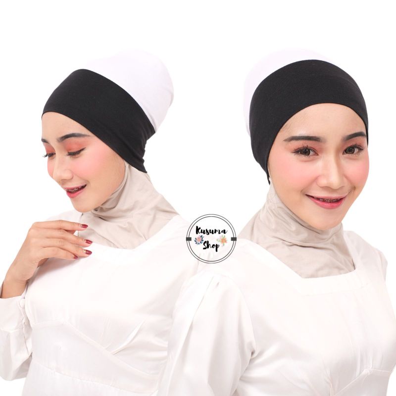 Inner bandana bahan kaos 2 warna /daleman hijab 2 warna