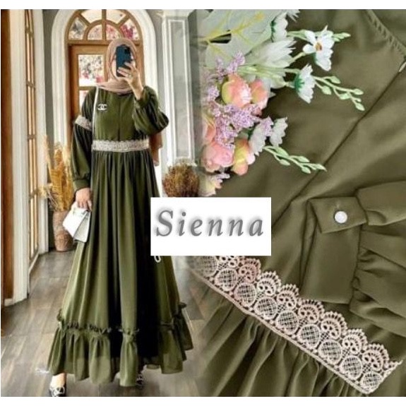 SIENNA Ceruty | S M L XL XXL XXXL 5L | Baju Gamis Wanita Polos Jumbo-2