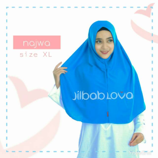 GROSIR JILBAB HIJAB KHIMAR KERUDUNG BERGO JOKAM TANPA PET SIZE XL KAIN KAOS PE SYARI NAJWA 354