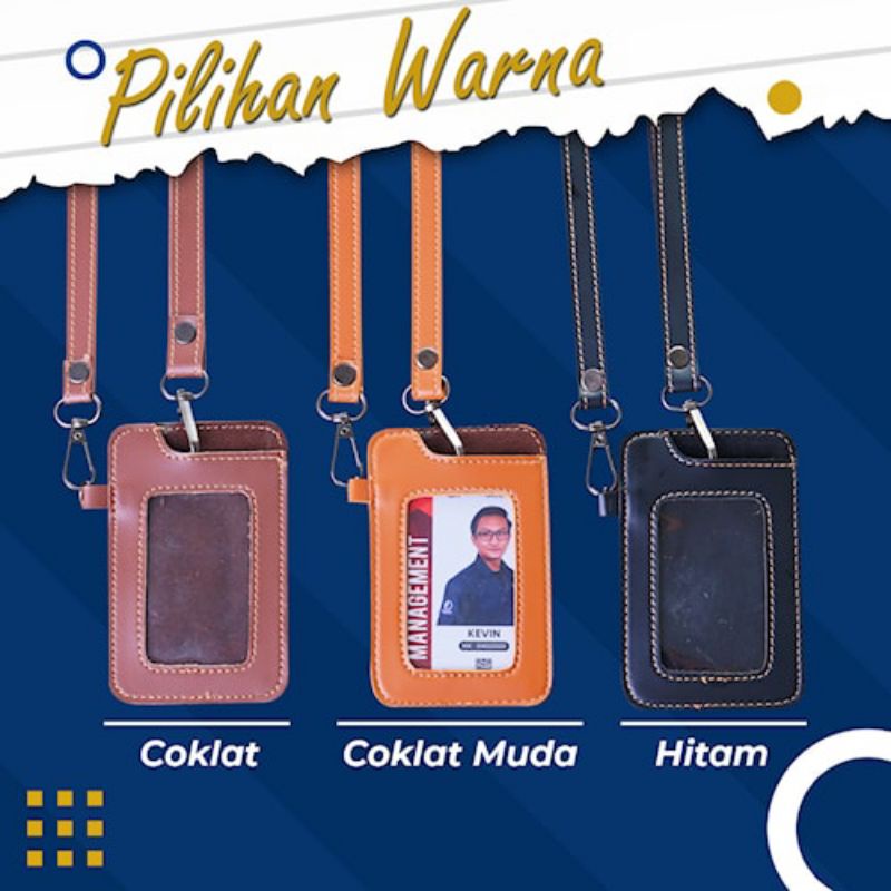 

ID Card Case & Holder Terbuat Dari Kulit PU (sintetis) + 2 Tali