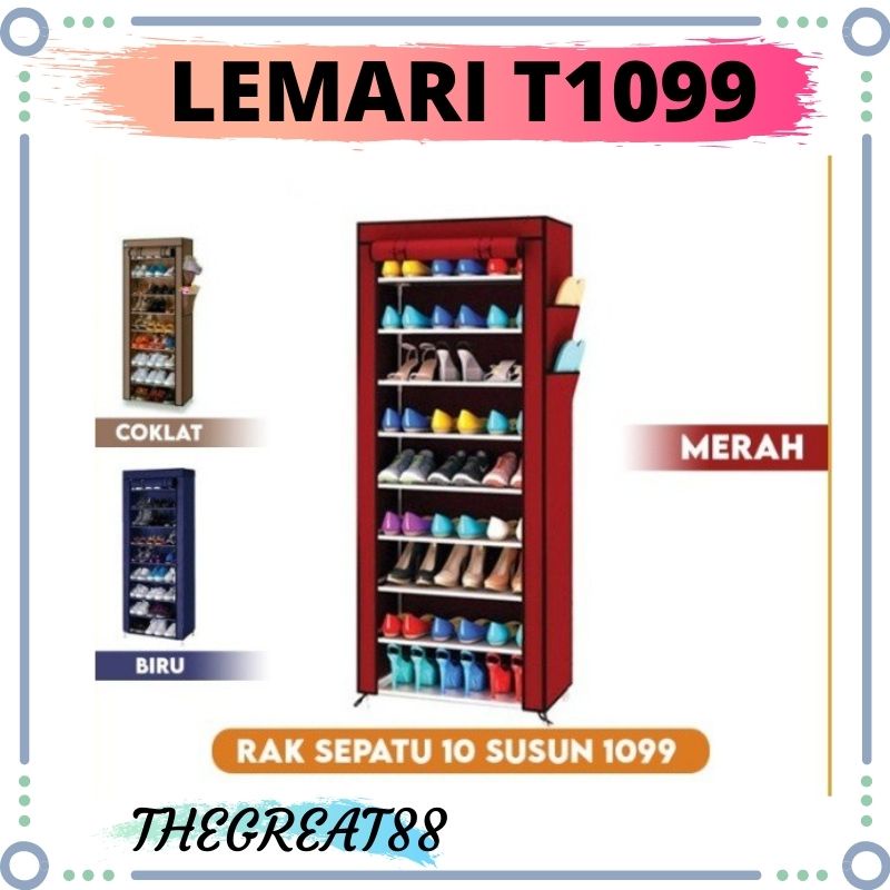 TERMURAH Rak Sepatu Kain Lemari Serbaguna jumbo Portable Susun Shoes Rack TYPE1099 BISA COD