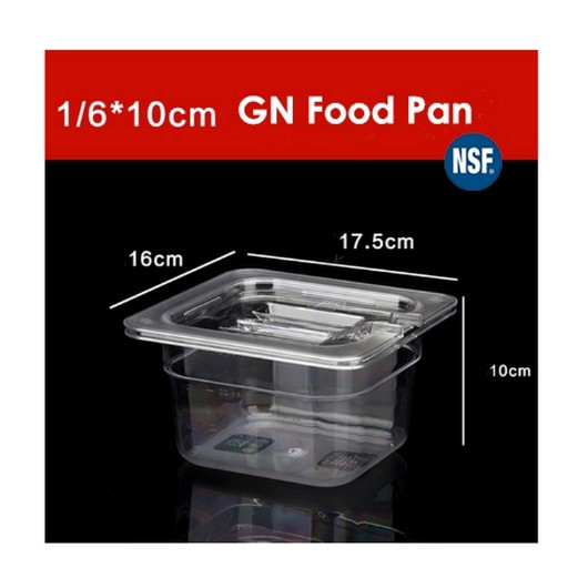 Polycarbonate Food pan 1/6 tinggi 10CM - foodpan 1/6 T10 tahan 100C