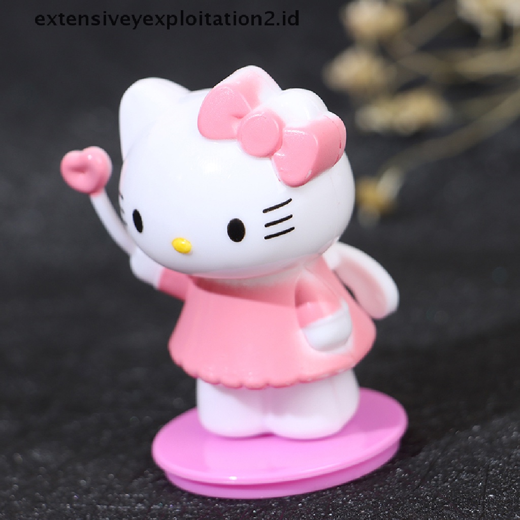 8pcs / set Boneka Hellokitty Handmade Untuk Dekorasi Kue