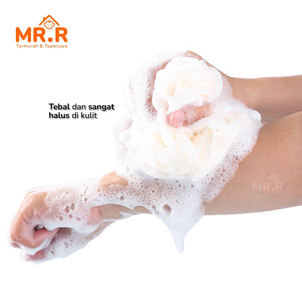 Spons Mandi Lembut Spon Bola Jaring Busa Shower Puff Bath Ball Foaming Sponge Peralatan Mandi Badan