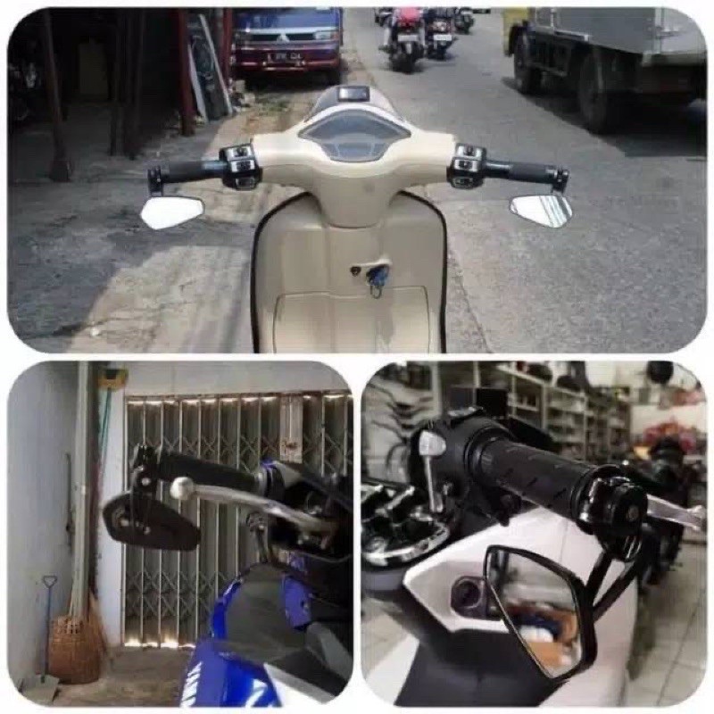 spion jalu oval kaca bening bar end universal rx king vixion satria fu ninja pcx aerox vario beat scoopy mio / kaca spion jalu oval kaca bening termurah