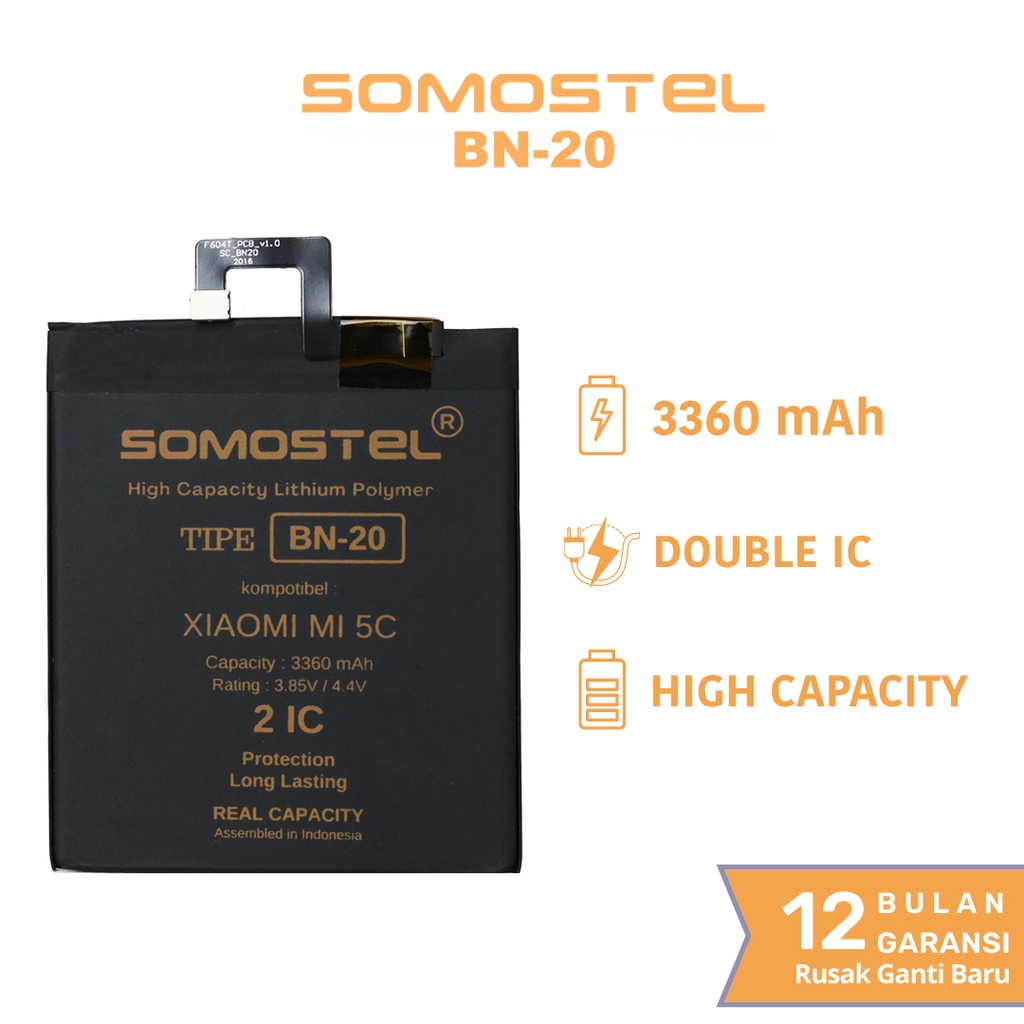 Somostel - BN20 Xiaomi MI 5C Batre Batrai Baterai