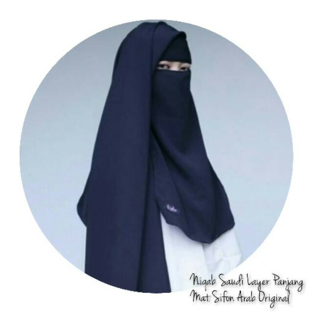 Cadar Niqab Niqob Saudi 2 Layer Jumbo Sifon Arab Syarim