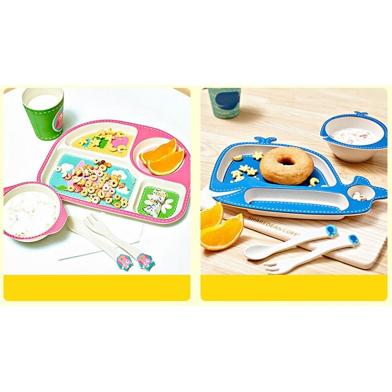 Tableware Baby Bowl Kit Set Bamboo Fiber Cute Coeco Tempat Makan Bayi