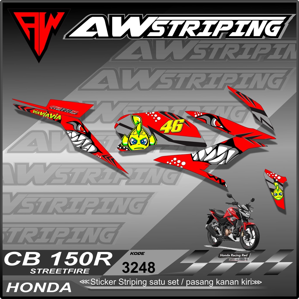 Sticker Striping Variasi CB 150R / CB 150 R Streetfire 2018 2019 2020 - Stiker Striping CB 150R AW-3