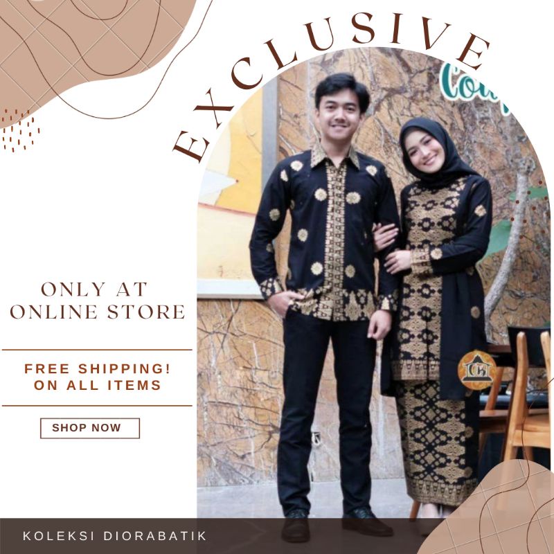 Couple Songket Nabila //M.L.XL.XXL Couple Nabila Motif Palembang Premium High Quality