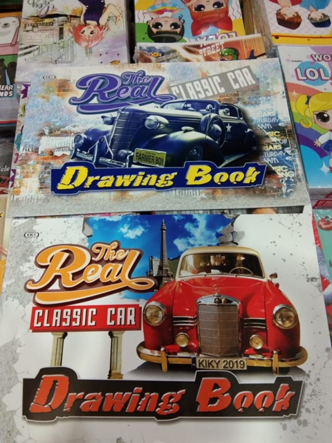 (1 Buku-10 Lembar) BUKU GAMBAR A4 KIKY DRAWING BOOK CHILDREN DORAEMON UNICORN LOL BEARS CARS