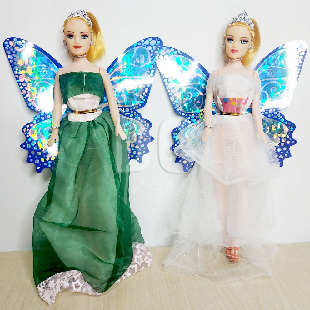 Boneka Berbie Fairy Princess Putri Peri Baju Sayap Kupu Malaikat