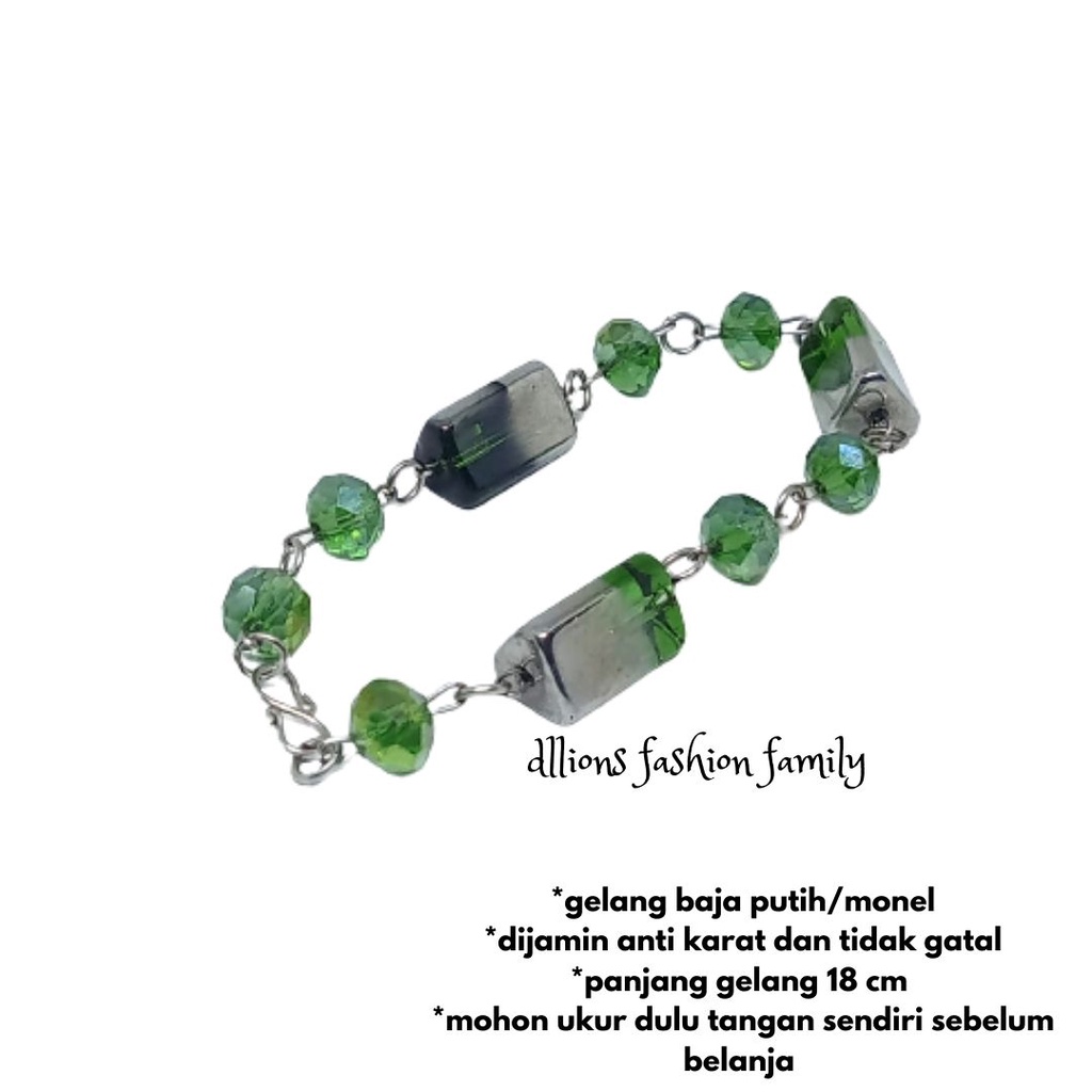 GELANG BAJA PUTIH,GELANG MONEL,GELANG KRISTAL BAJA PUTIH ANTI KARAT PANJANG 18 CM